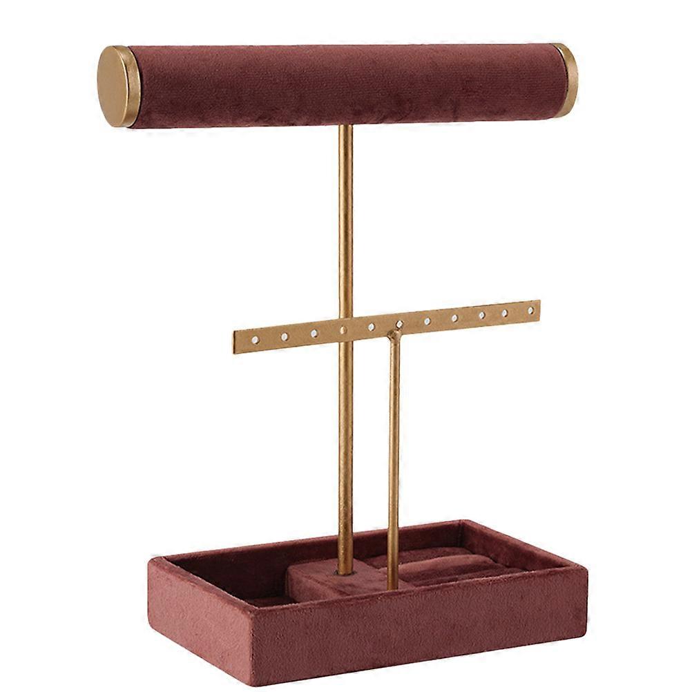Brown Alloy Jewelry Bracelet Watch Organizer Rack for Storage Use with Elegant Design 7.5 Inches