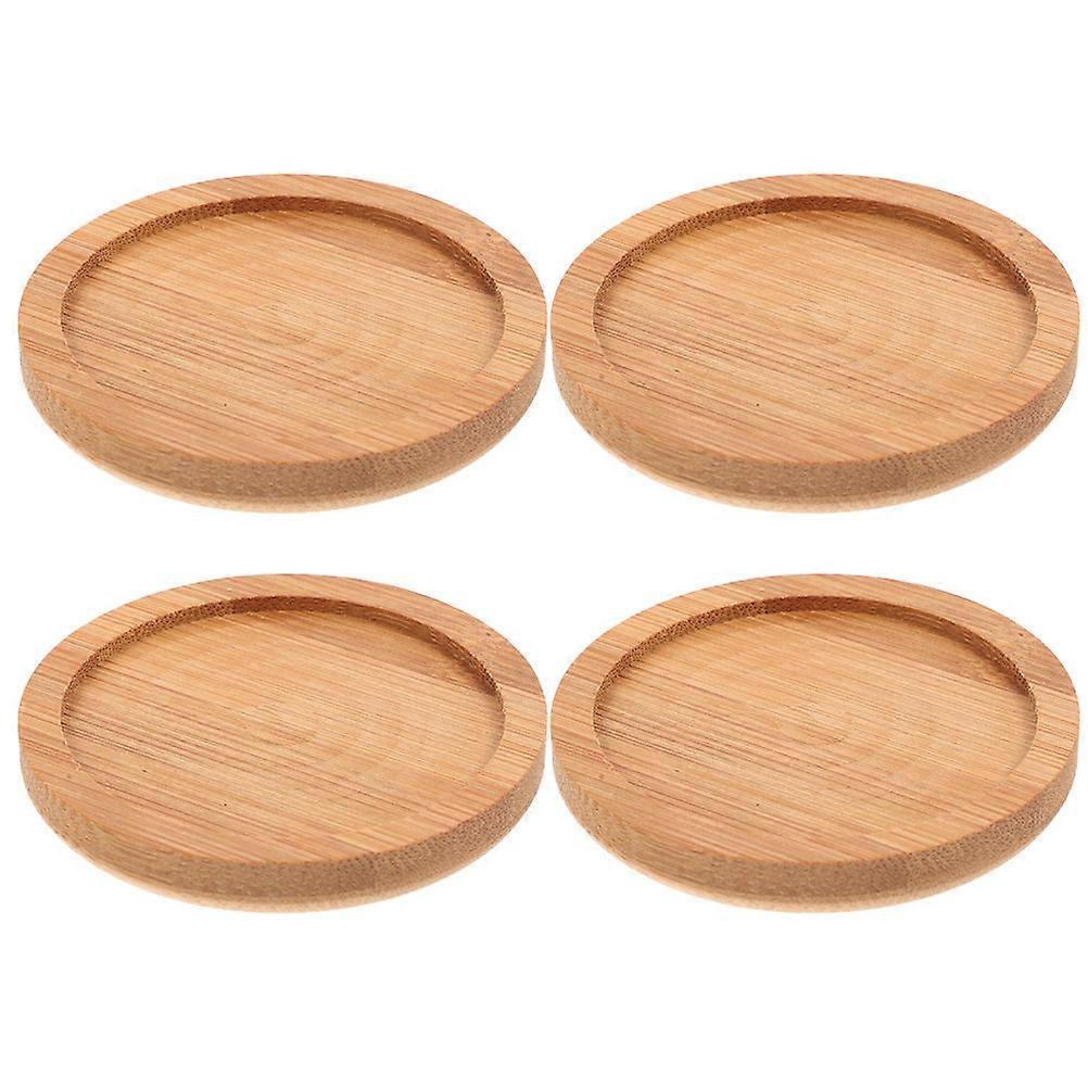 Practical Pads Bamboo Coaster Round Heat-Resistant for Home Use 4Pcs