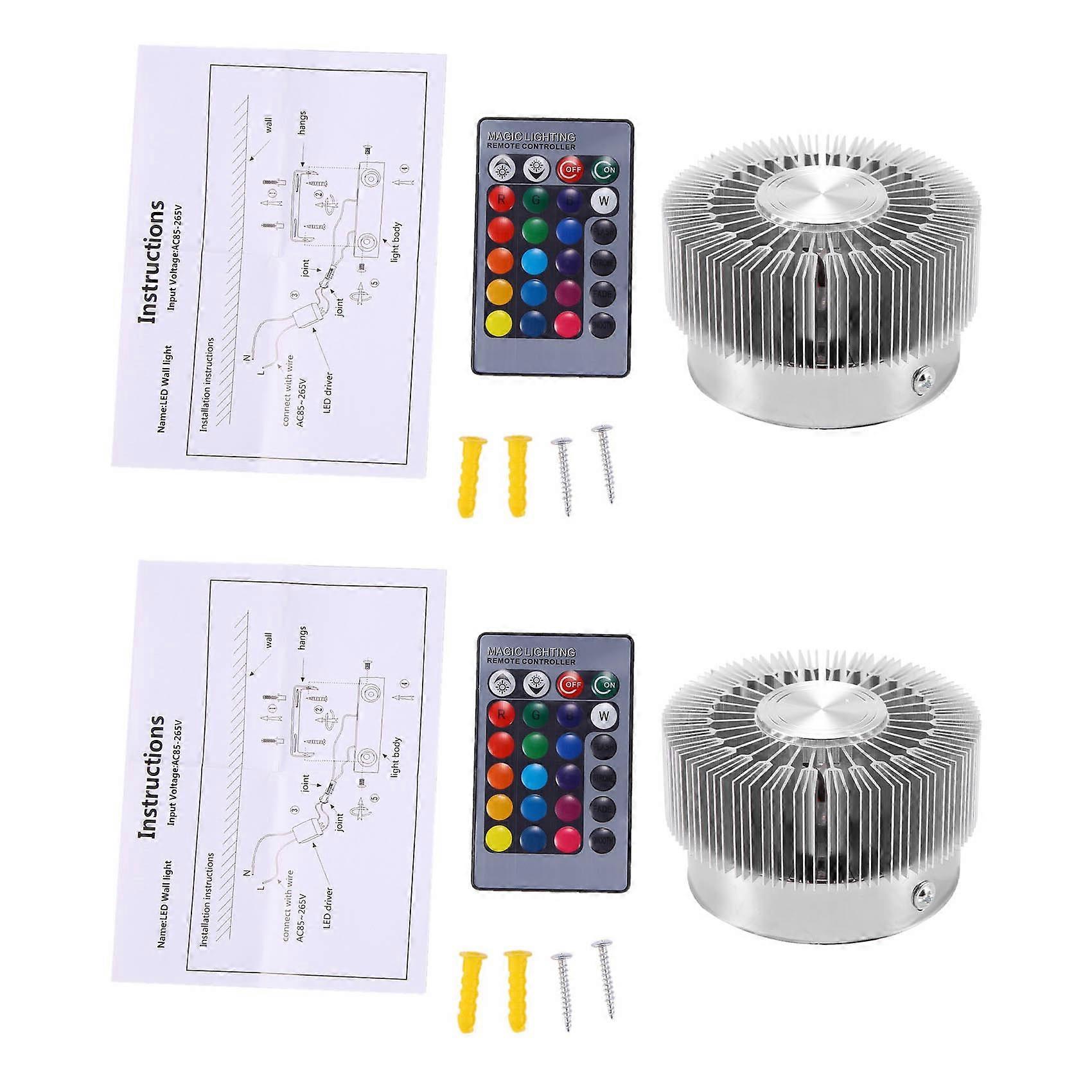 2X 3W Colorful RGB Sunflower Wall Lamp Modern Led Lighting for Indoor Decoration Corridor Aisle Rest