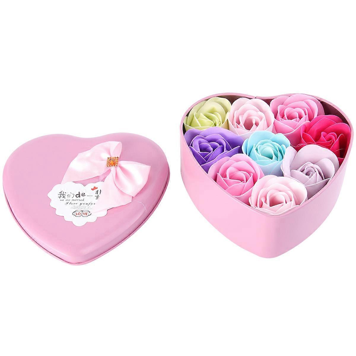 Decorative Soap Mothers Day Rose Soap Heart Shaped 2Set