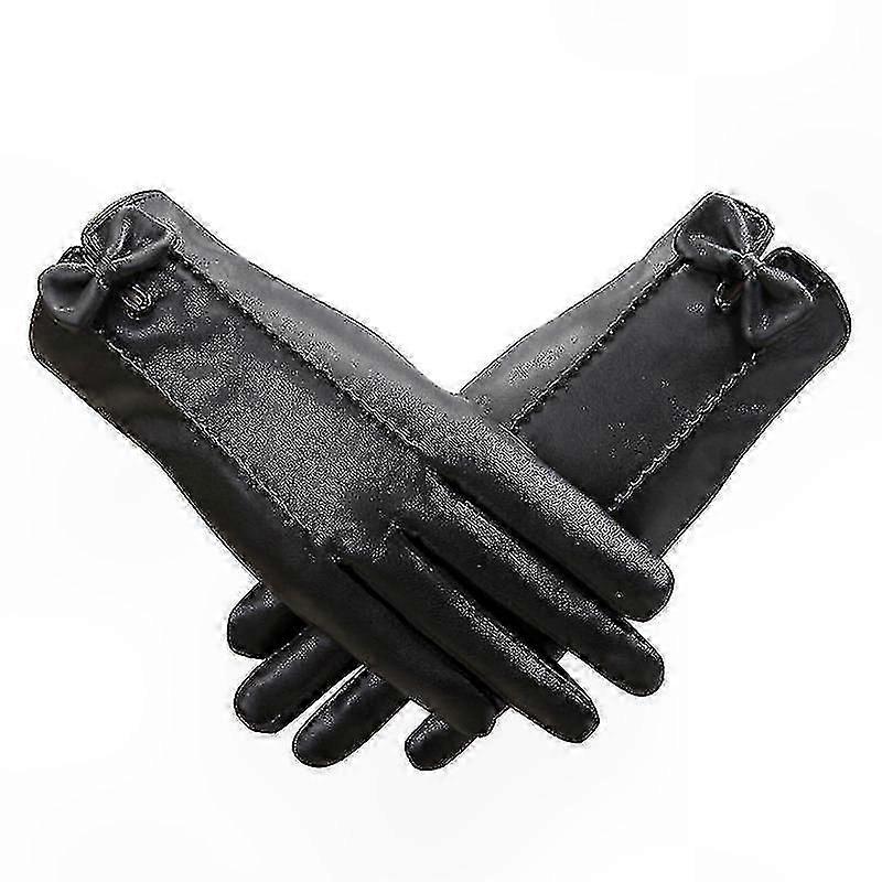 Winter Warm Touchscreen Gloves for Women Soft Leather Driving Accessory