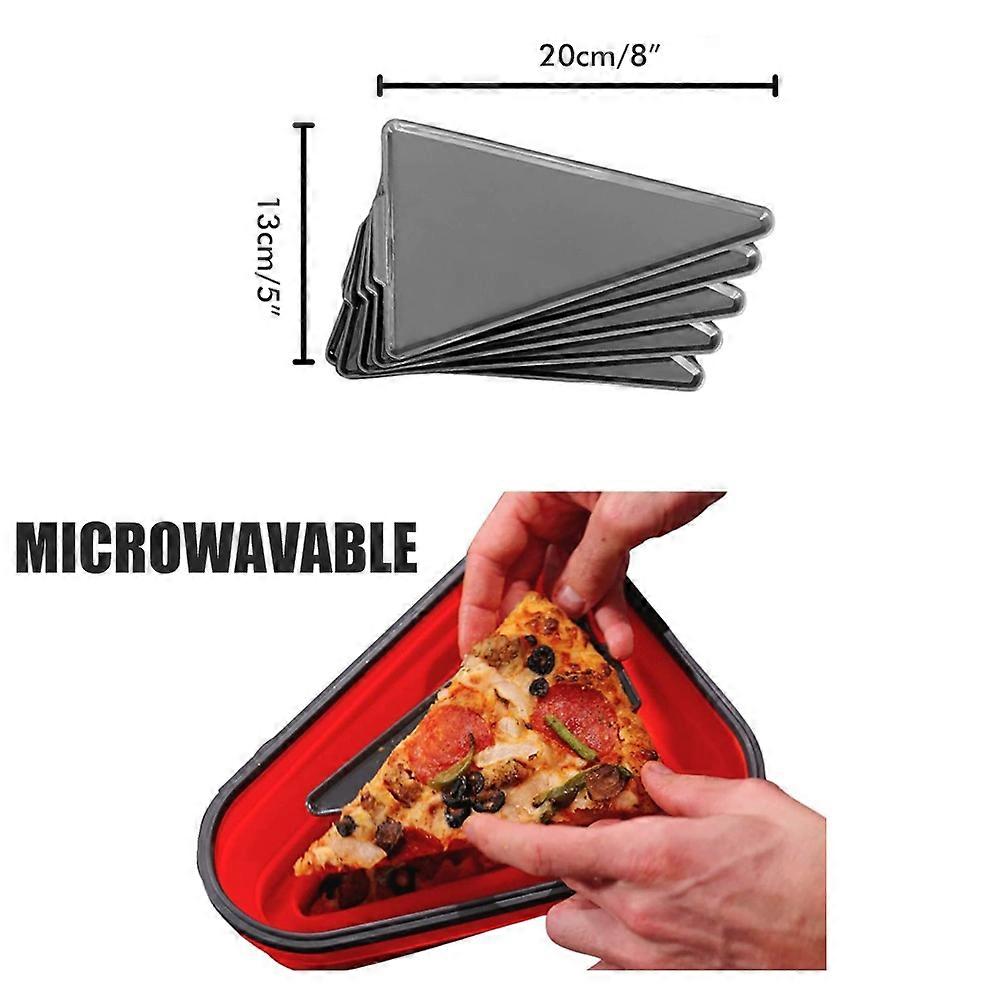 Pizza Slice Container with Lids Silicone Reusable Foldable Pizza Slice Storage Holder Saver