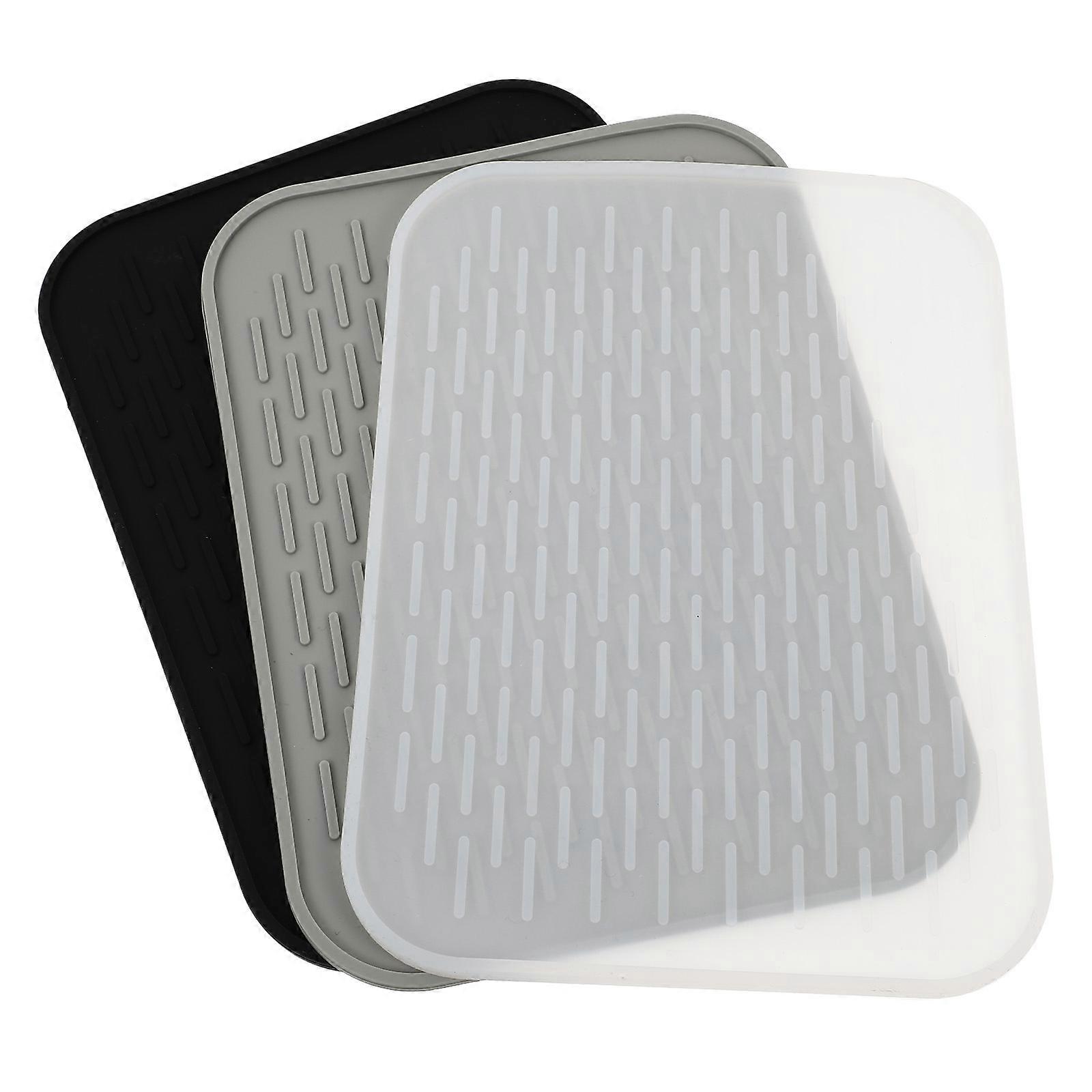 Kitchen Silicone Drain Mat 3Pcs For Kitchen Use Simple .5X15.5CM Water Drainage Anti-Overflow
