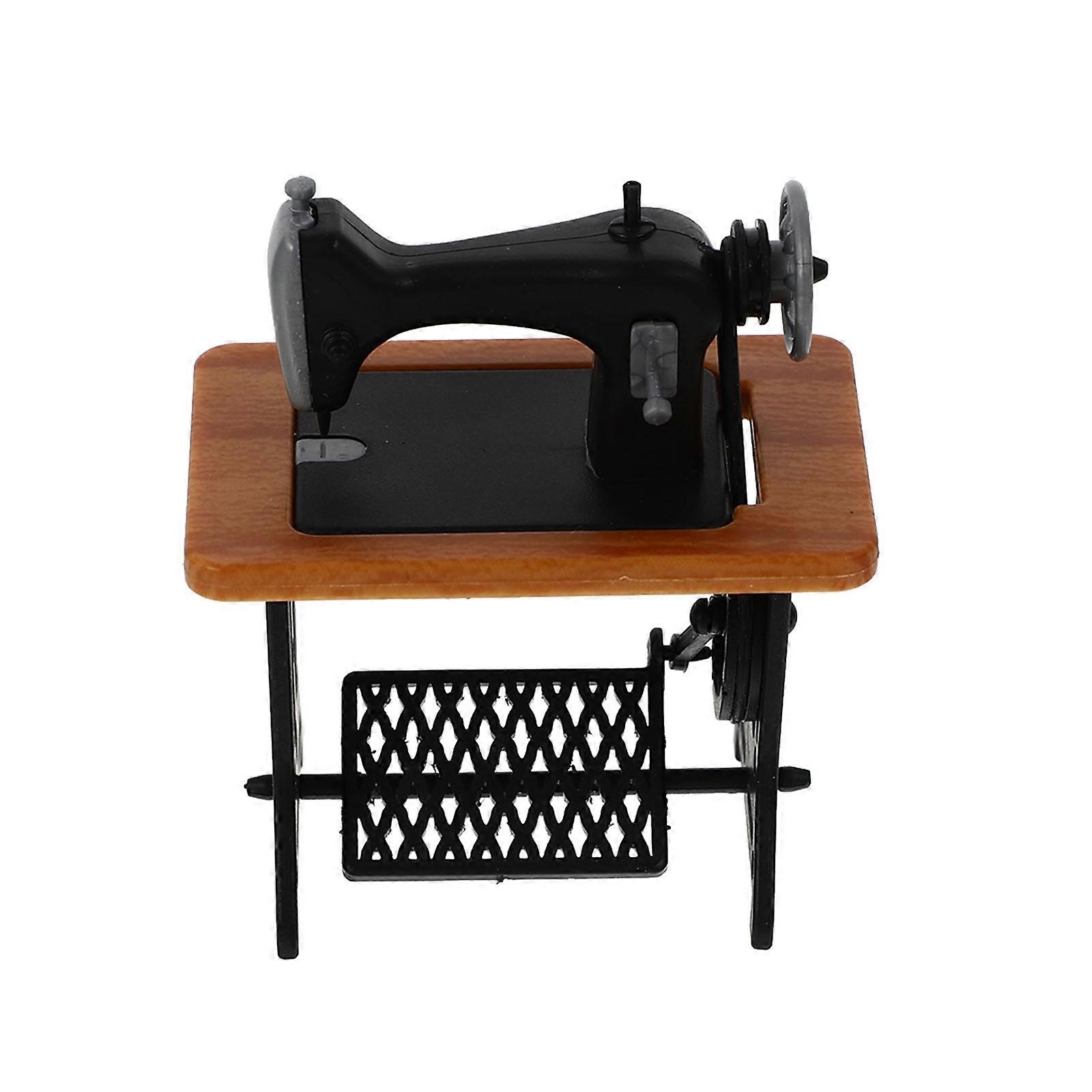 Dollhouse Miniature Sewing Machine For Home Decor And Hobbyists In Attractive Yellow Color 1Set