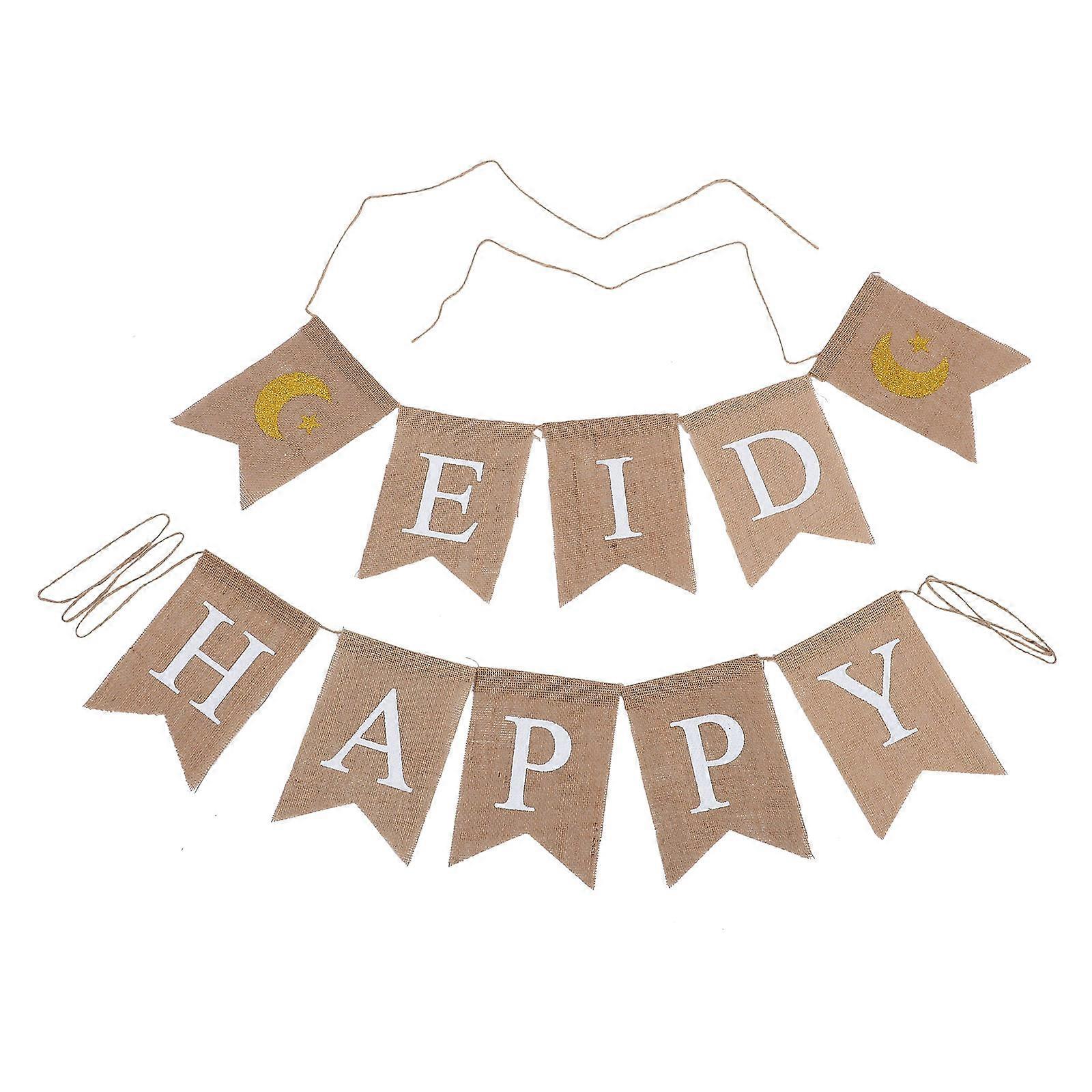 a well structured product description and details for the **"1 Set Eid Mubarak Hanging Banner Bunting Decor For Ramadan Celebration"**:
### 🎉