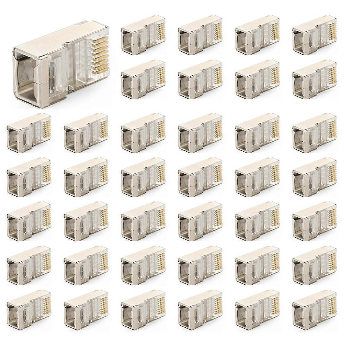 Shielded RJ45 Connector CAT5E CAT6 Crimp Ethernet Connector STP 8P8C Modular Crystal Head Plugs