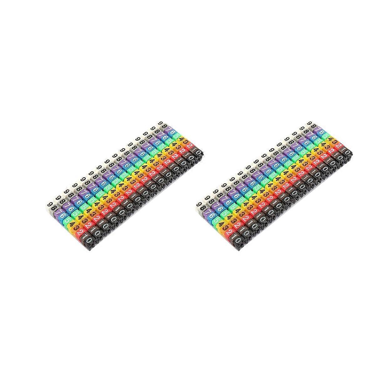 Clip-on String Cable Marker Boxed Plastic Number Number Wire Label Tube Set Color Cable Marker (300P