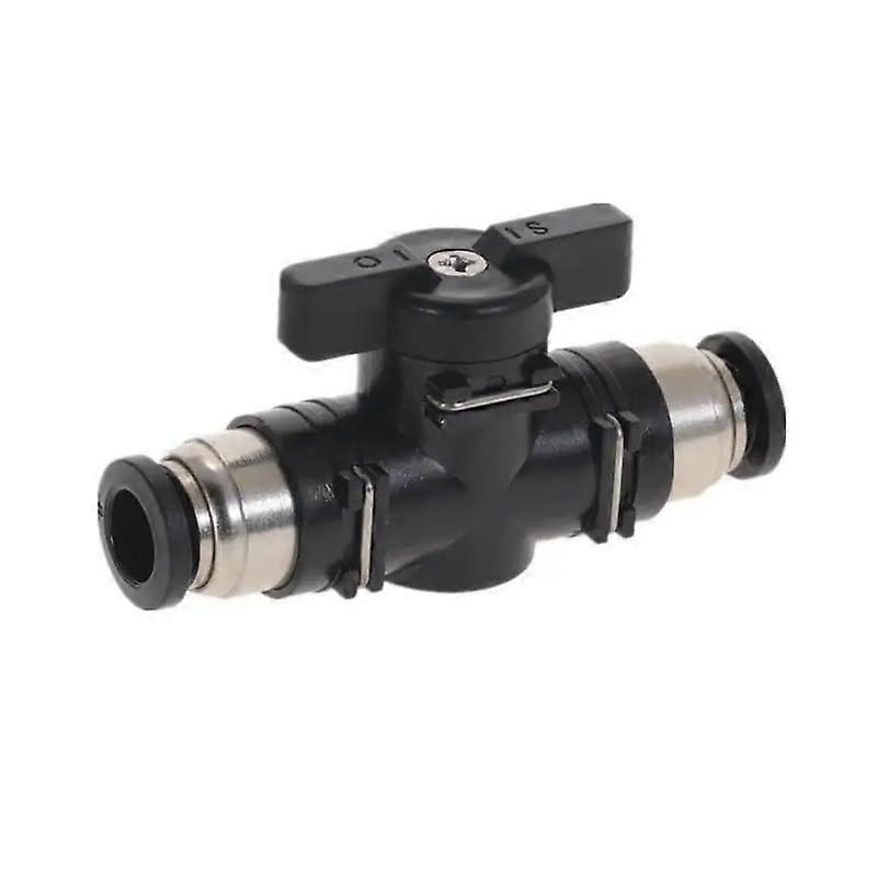 Pneumatic Push-In Quick Joint Connector Hand Valve 4mm-12mm Black Turn Switch Manual Ball Current Limiting -12