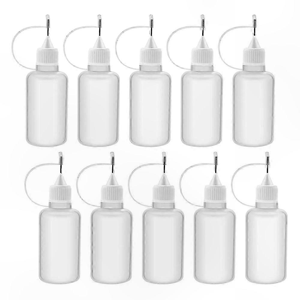 10-Pack 30ml Refillable Plastic Bottles with Needle Tip Caps for DIY Projects