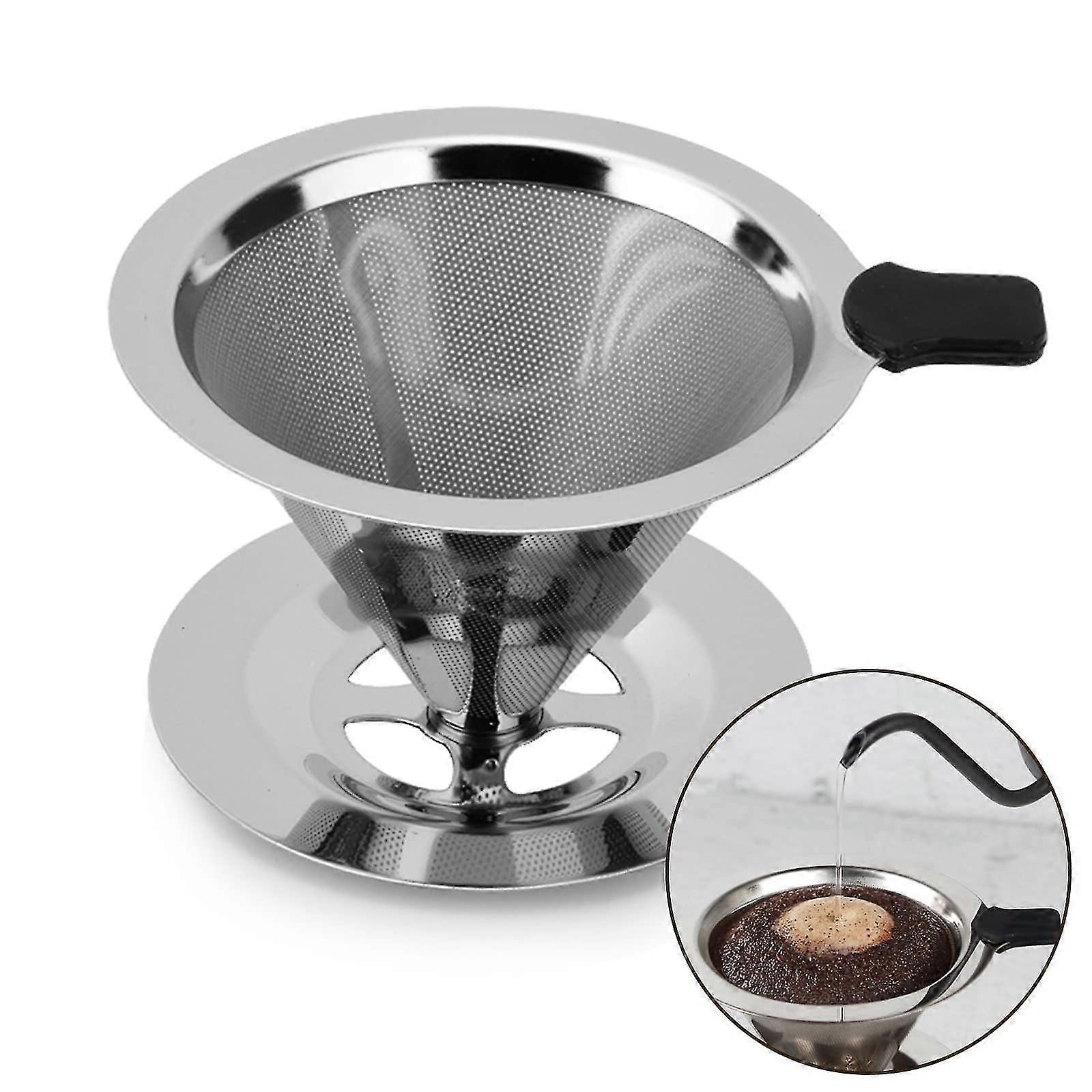 Coffee Filter, Reusable Stainless Steel Mesh Dripper, 1-4 Cups