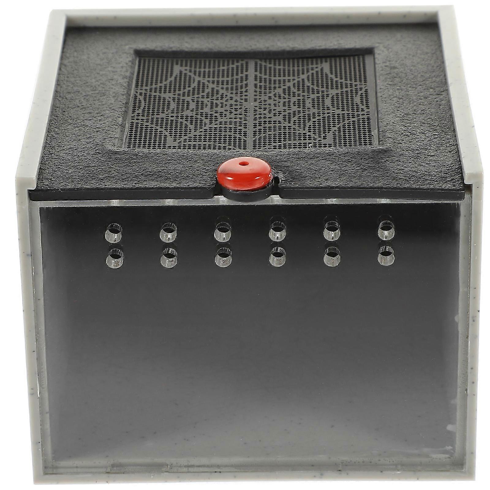 Black Acrylic Reptile Feeding Box with Ventilation for Pet Use 8.7x6.3x6.3 Inches
