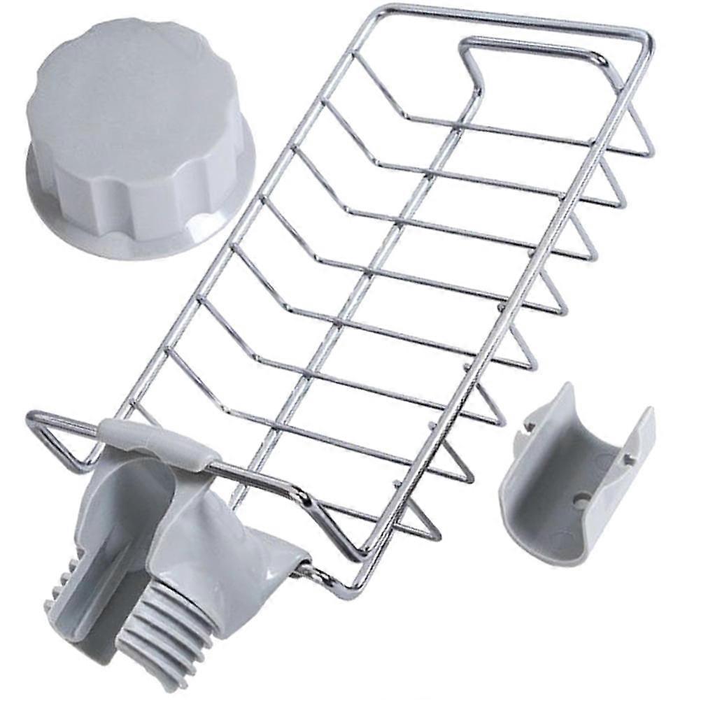 Stainless Steel Sponge Rack Kitchen Accessory For Drainage And Storage In Silver 1Set