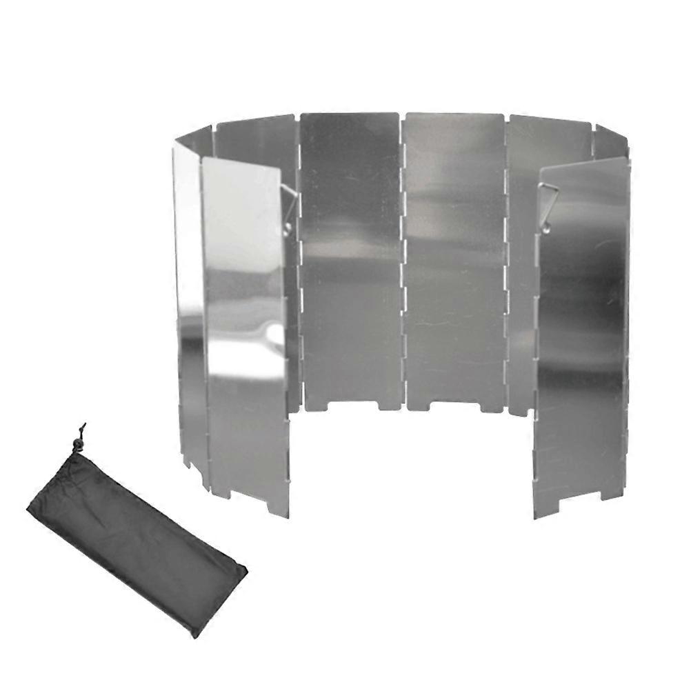 Outdoor Windscreen for Camping Stove Made of Aluminum Alloy Silver Color Foldable Design Space Saving Easy to Carry