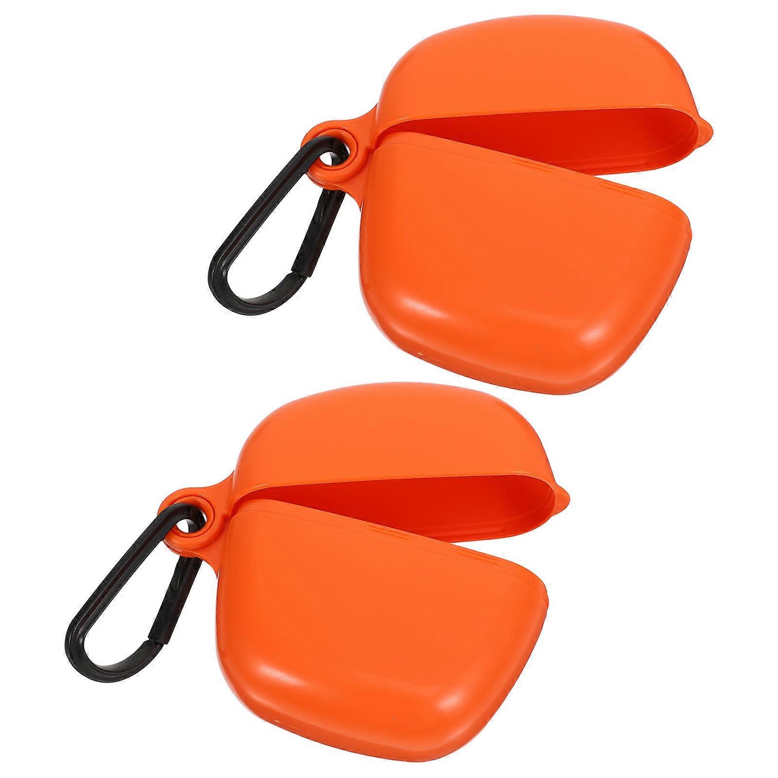 Plastic Mask Storage Box for Small Items with Buckle 2Pcs Set