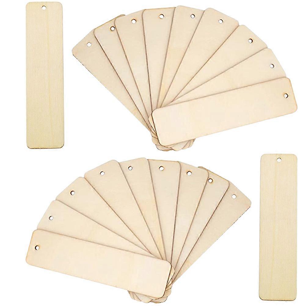 Rectangular Blank Design Wooden Book Decorations Suitable For Students 20Set At Christmas