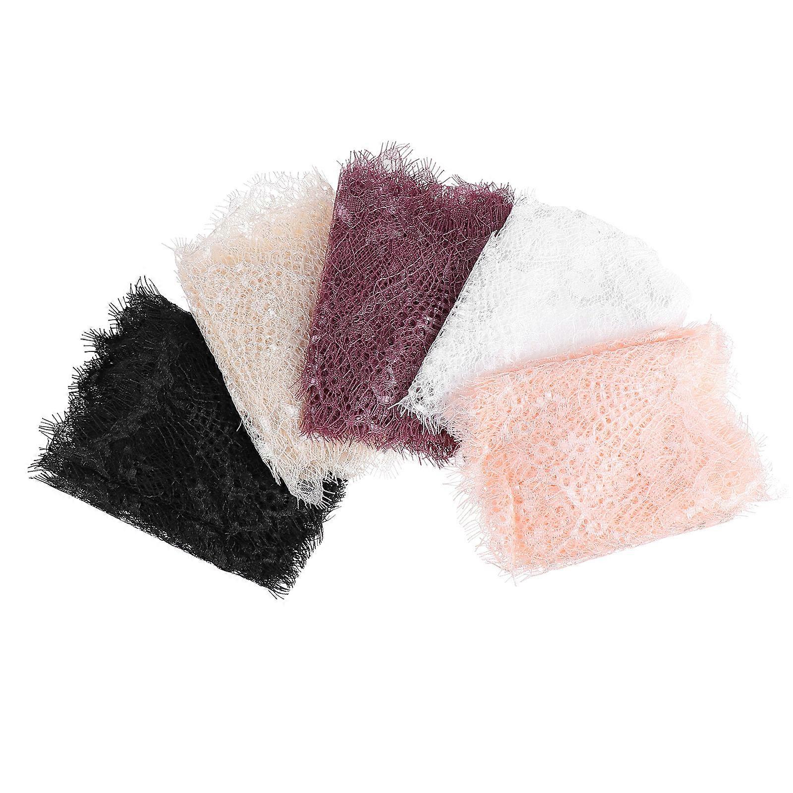 Lace Trims 5Pcs Lace Clothes Ribbon For DIY Fashion Design Durable Polyester Narrow Strip