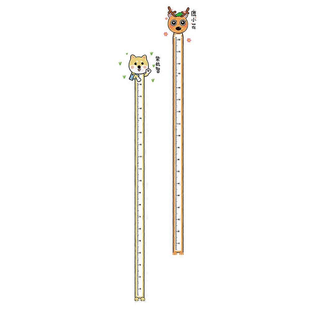 Animal Pattern Height Measuring Sticker   2pcs Set for Kids Room Nursery Growth Chart Easy to Apply and Remove for Tracking Child Growth Random Design