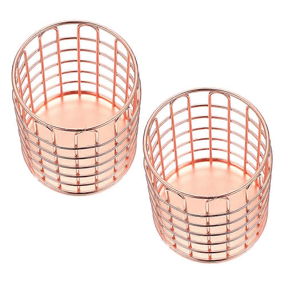 Pen Cup Holder For Desk Mesh Metal Multi-Function Storage Holder For Bedroom Arch Shape 2Pcs