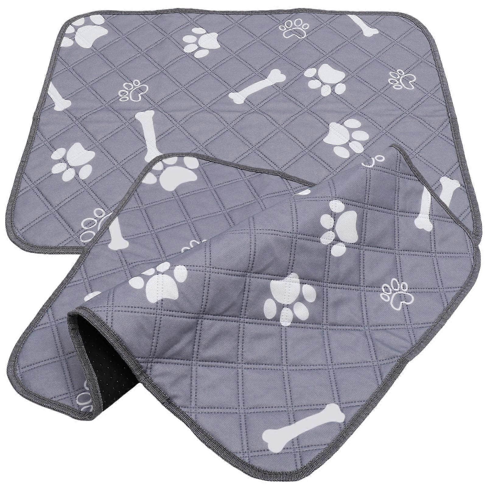 Reusable Dog Pee Pads 2Pcs for Pet Training and Indoor Use 60x45cm Grey Waterproof Design