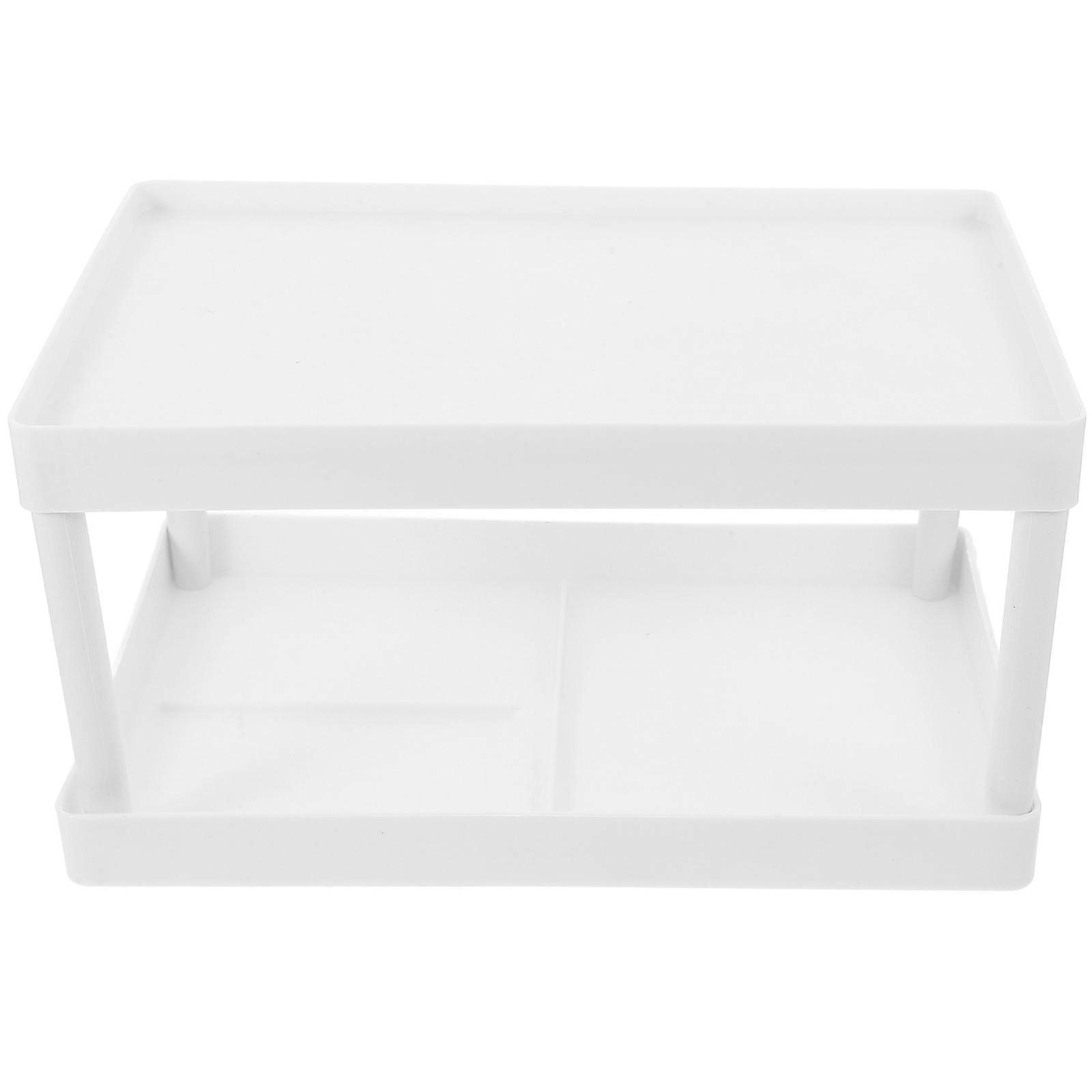 White Desktop Shelf 1 Set Cosmetics Storage Rack for Bathroom Toiletries and Makeup Display