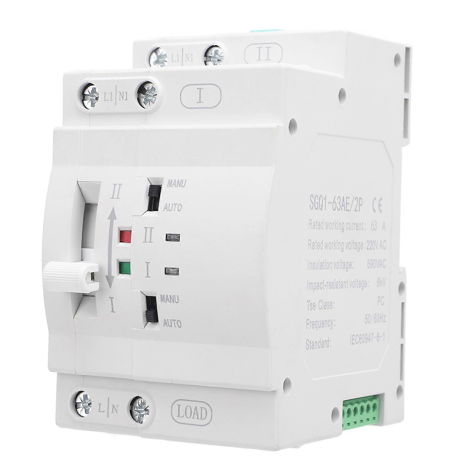Double Power Automatic Transfer Switch SGQ1-63AE 2P 63A Generator Changeover Switch