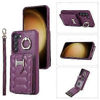 For Samsung Galaxy S22 5G Vertical Card Bag Ring Holder Phone Case with Dual