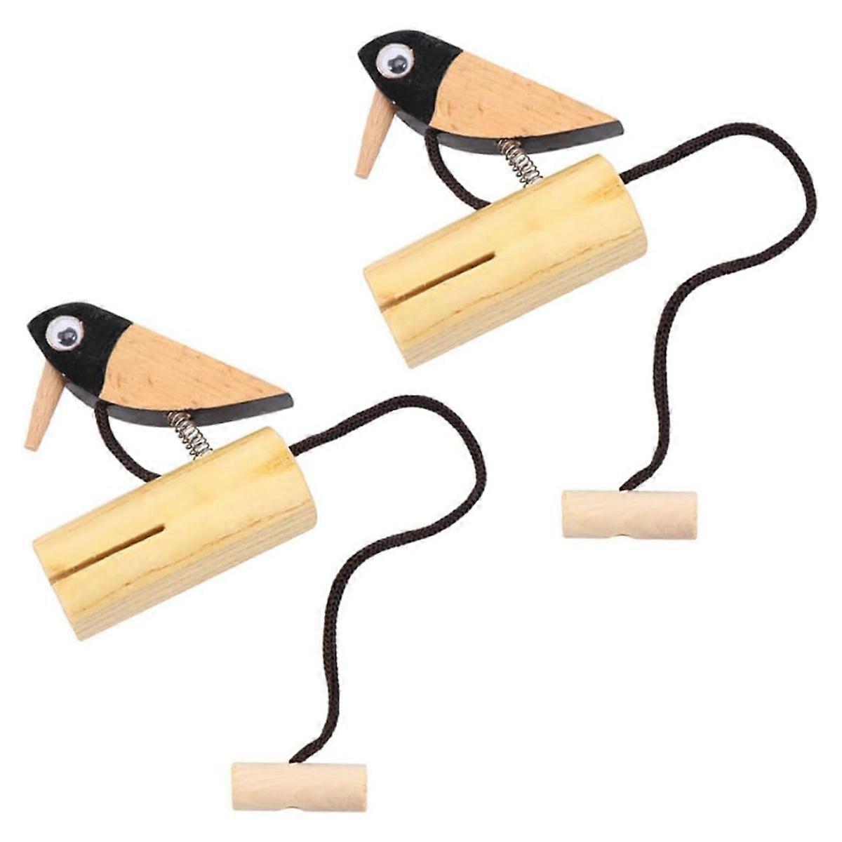 2pcs Woodpecker Percussion Instrument for Boys Safe Material Develops Hobbies Hand Eye Coordination
