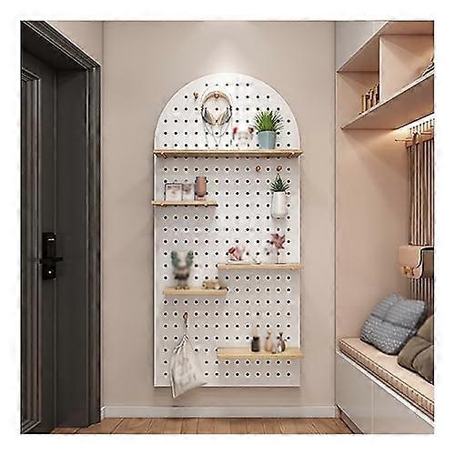 Pegboard Organizer Set – Wall Storage for Home Office and Garage – Wooden Pegboard Display 60x120cm White