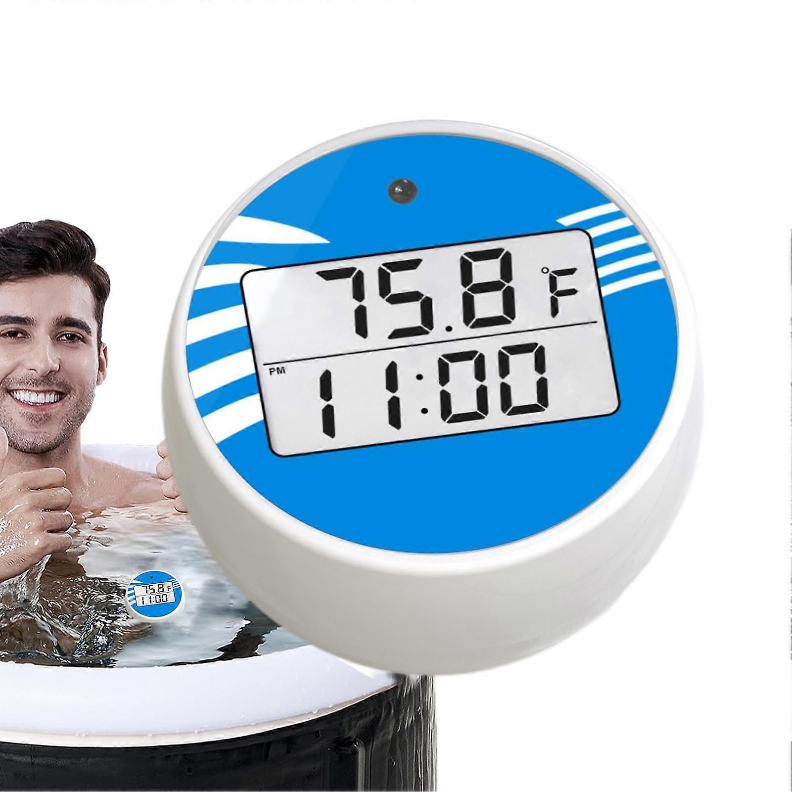 Digital Water Temperature Monitor Bath Temperature Display For Pool And Diving In Cold Water Waterproof Blue