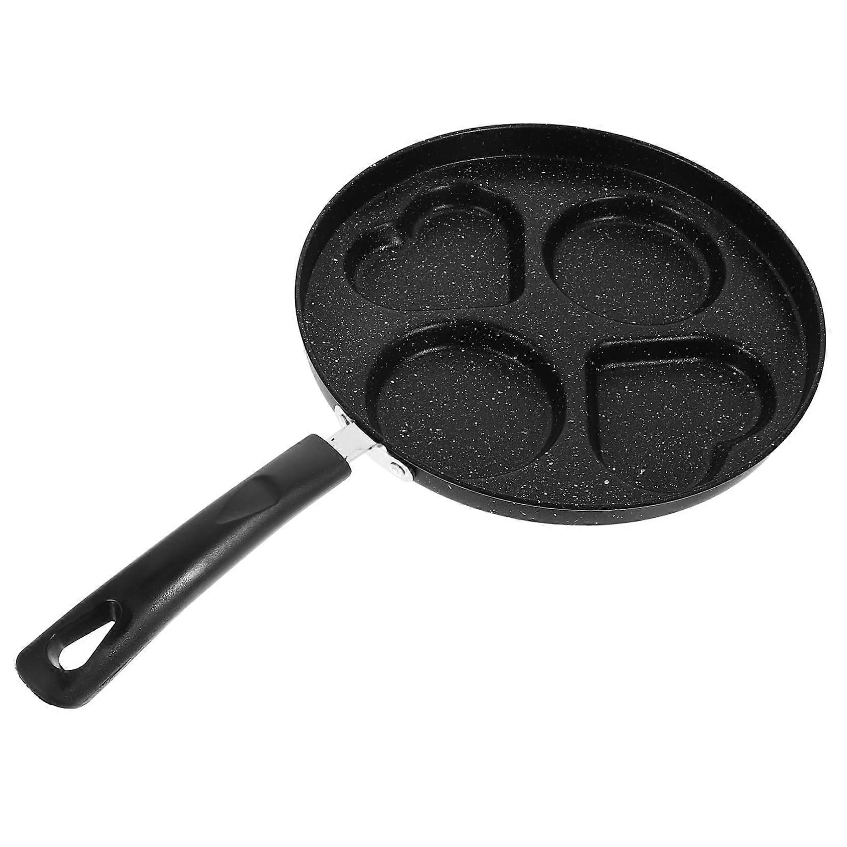 NonStick Frying Pan Egg Pancake Waffle Pan Heart Shape Cooking Pan Long Handle Easy Clean MultiGrid Household