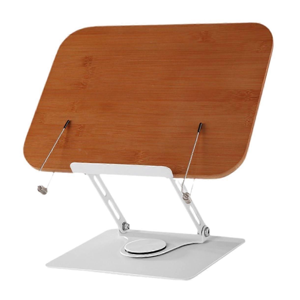 Book stand made of steel with double support, compact for small spaces, elegant design for cookbooks, recipe books, and textbooks.
