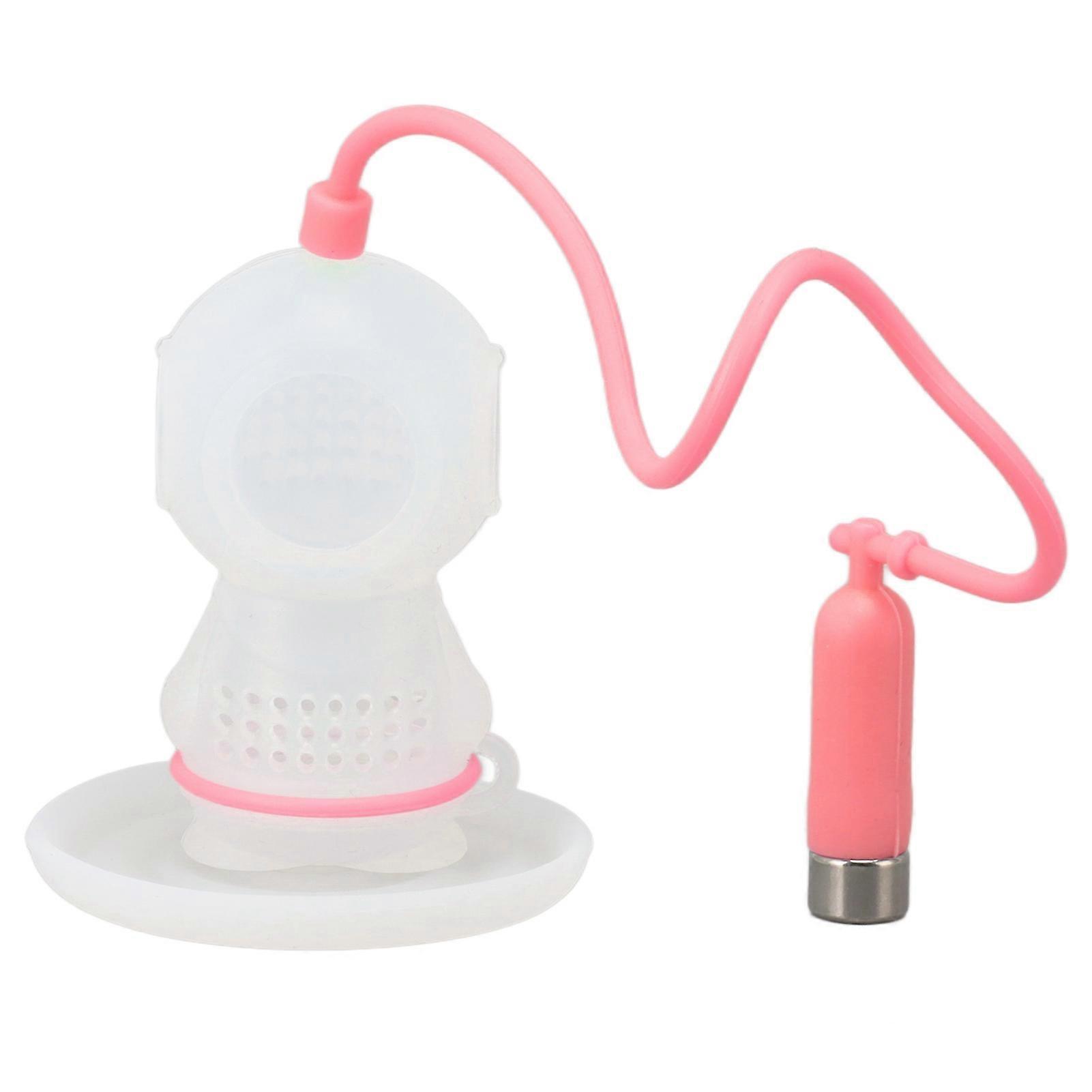 Silicone Diver Shape Tea Infuser Loose Leaf Tea Filter Tea Diffuser Strainer with Chain and Drip Tray for Home