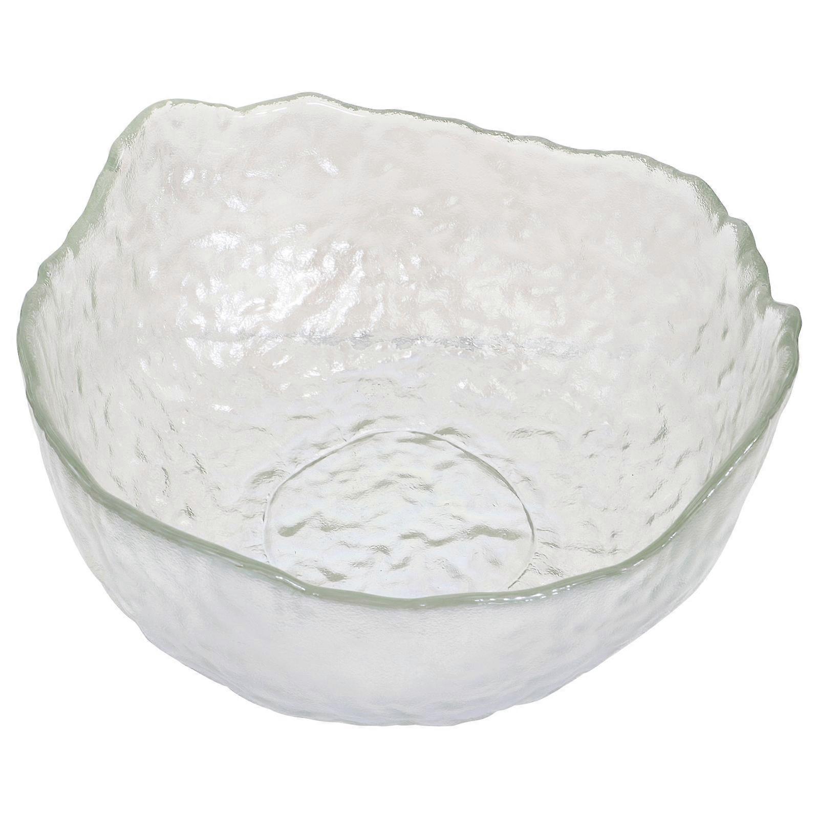 Kitchen Serving Bowl Hammered Pattern for Birthdays Transparent Glass Dessert Serving 1Pack