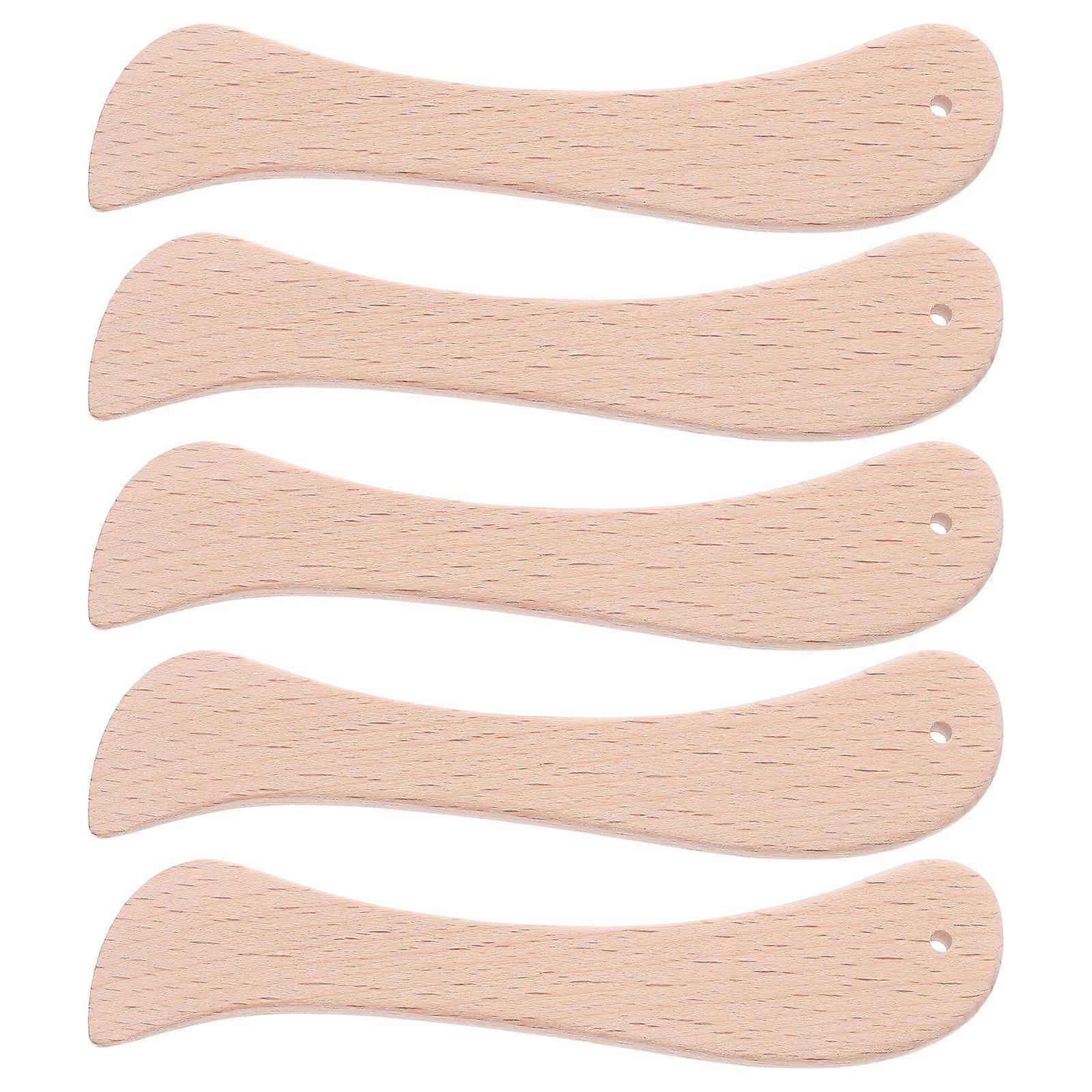 5Pcs Precision Cutting Paper Creasing Tools For Studio Office Use Ergonomic Wooden Handle In Beige