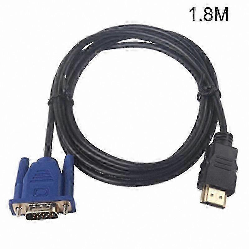 HDMI to VGA 15-Pin Male Adapter Cable for HD LCD Displays, Supports 1080p Resolution, Length Options: 1.8m/3m/5m/10m