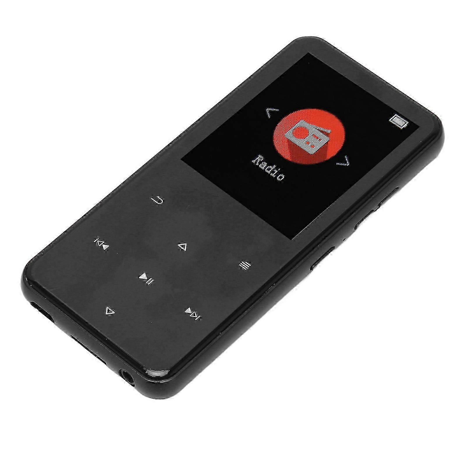 MP3 Player 2.4 Inch Smart HD Noise Reduction Touch Button FM Radio 16GB Bluetooth 5.0 Music Player with Memory Card Black 256GB Memory Card