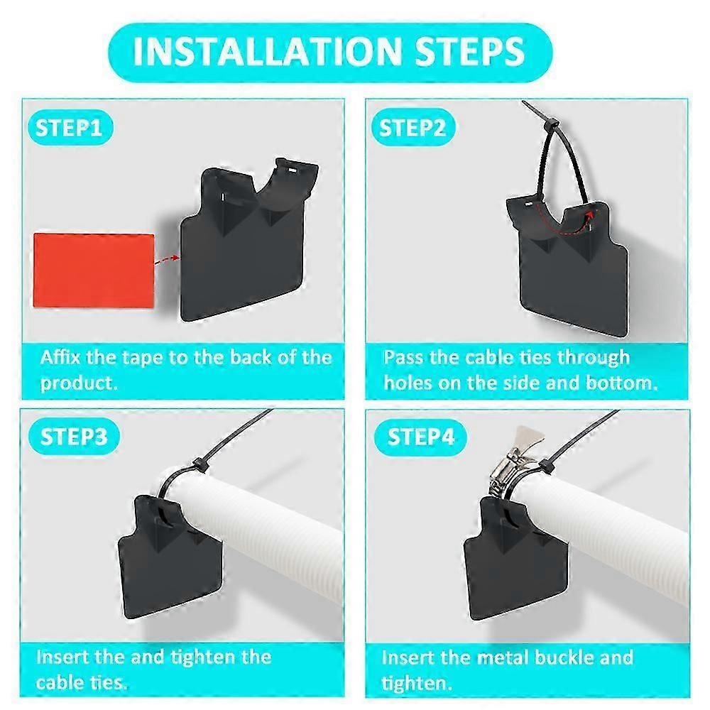 2 PCS Swimming Pool Pipe Holders with Cable Tie Preventing Hose to Sag