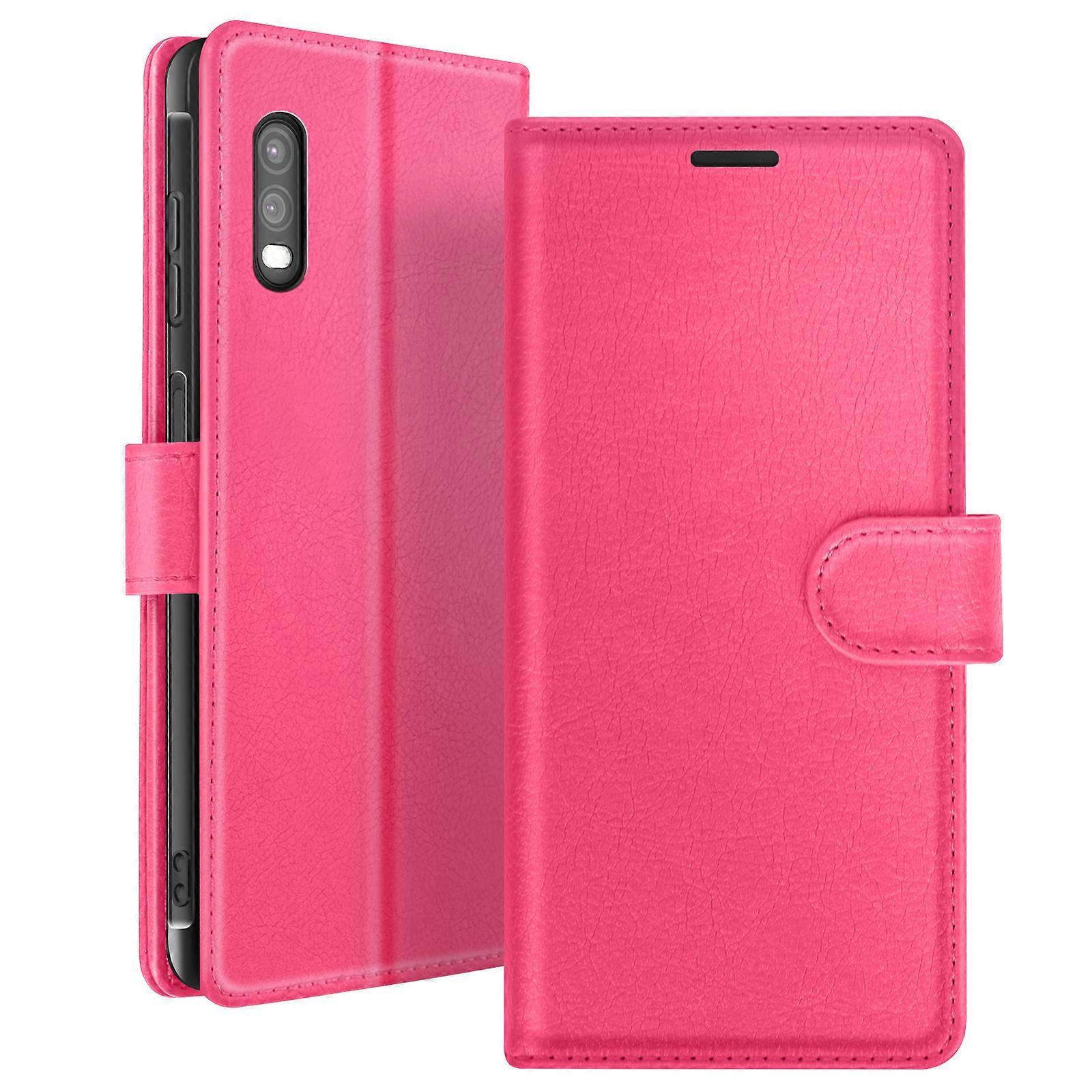 Wallet Case for Galaxy XCover Pro with Stand and Magnetic Flap, Fuschia