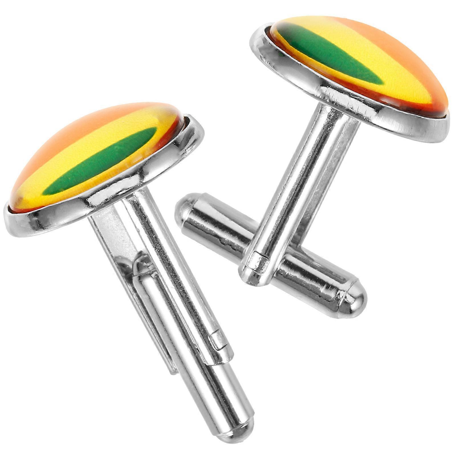 Rainbow Cufflinks for Men Made of Zinc Alloy Add Sophistication to Your Clothes Decoration Multi