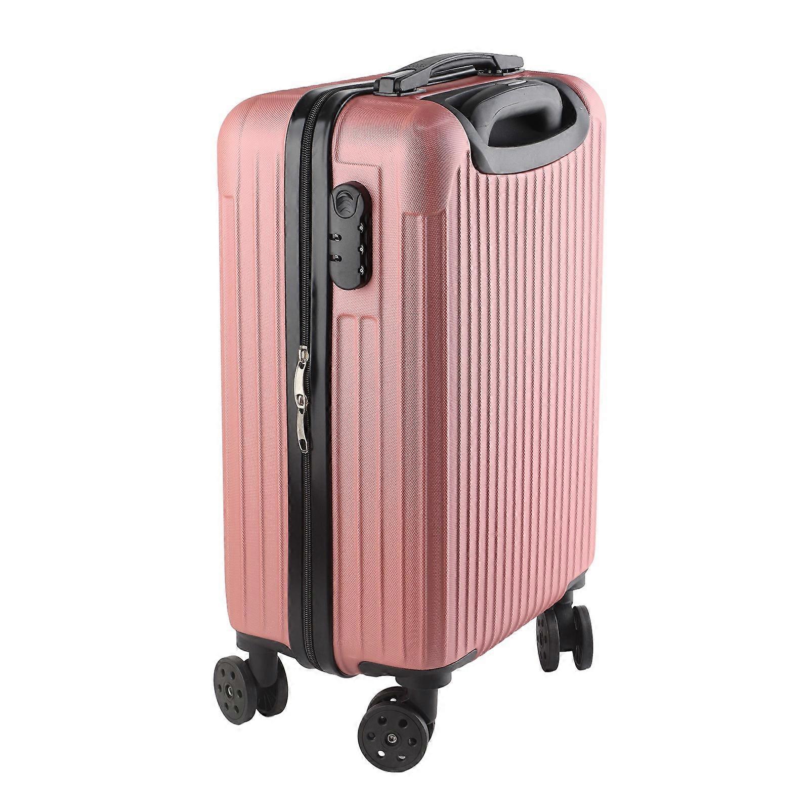 24in Rose Gold Luggage Case with Coded Lock & Elastic Handle