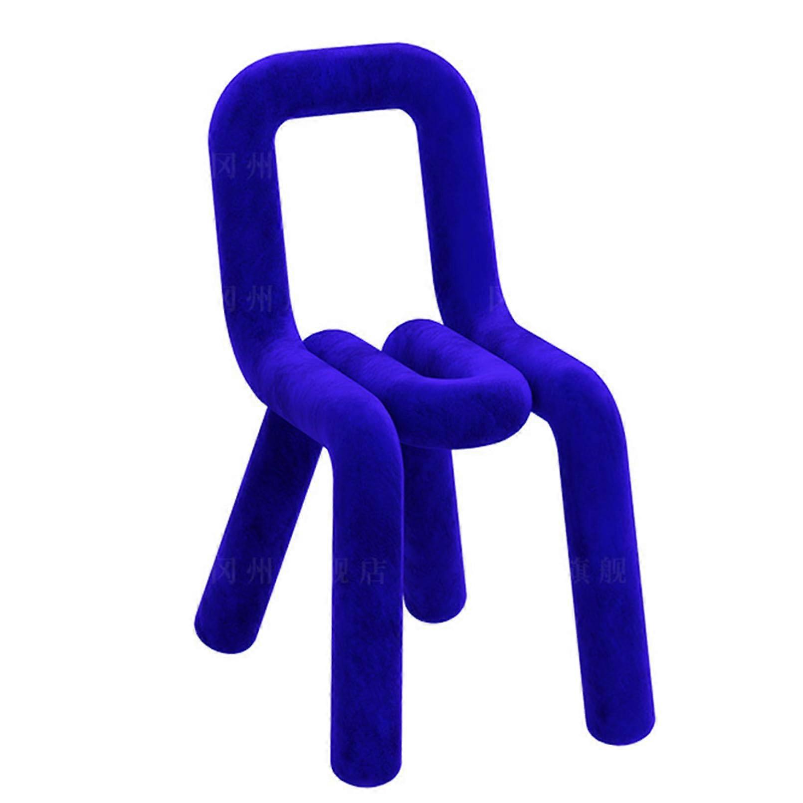 Schminkstuhl Blau Frisiertischstuhl Mit Fußstütze 46x76 cm Bequemer Sitz Für Erwachsene