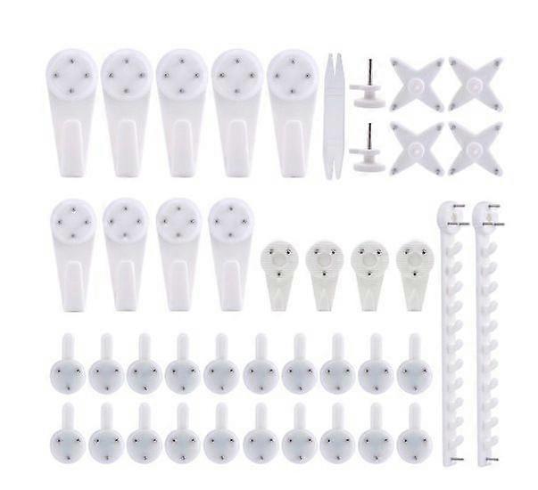 42pcs Picture Hangers Without Drilling White Wall Mounting Without Drilling