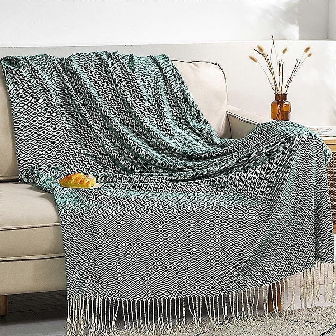 Bed Throw Blanket Decorative Bedspread Sofa Throw Couch Blanket Tassel Plaids
