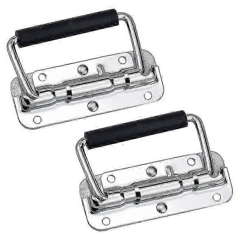 2pcs 304 Stainless Steel Spring Handle Prop Box Tool Aluminum Box Handle Activity Handle Folding In (tangling)