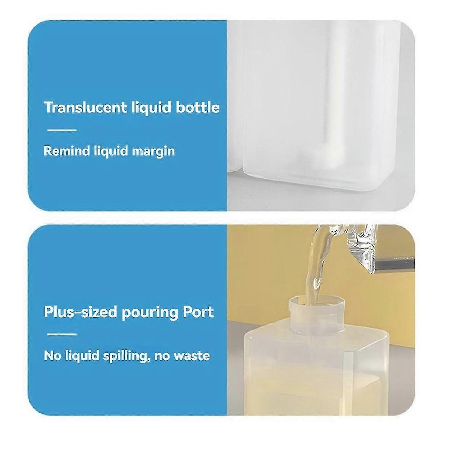 300ML Automatic Sensor Double Soap Dispenser USB Charging Soap Dispenser 3 Level Adjustable Wall Mount for Bathroom,B