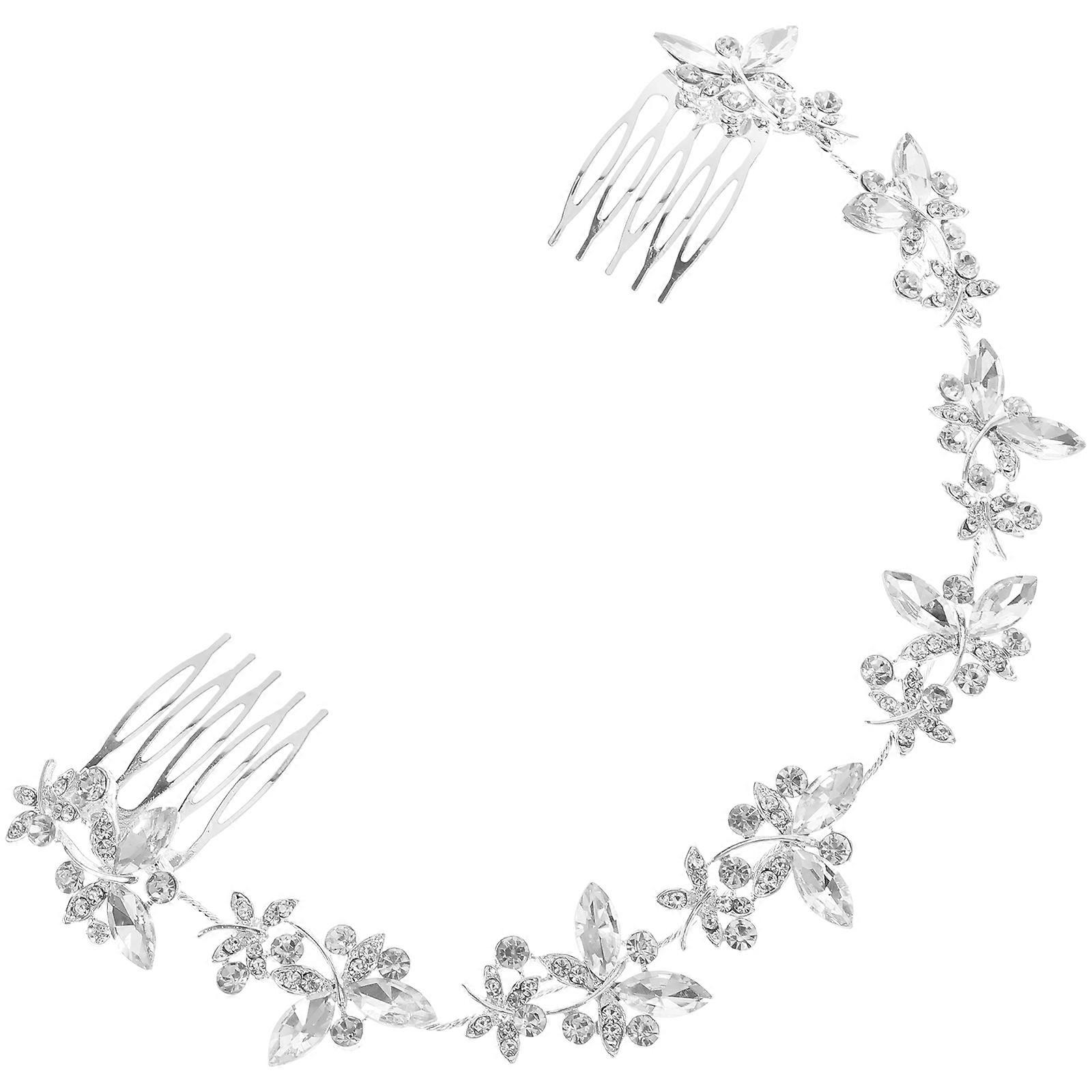 Crystal Headband Hair Comb for Bridal Wedding Use with Pearl Design