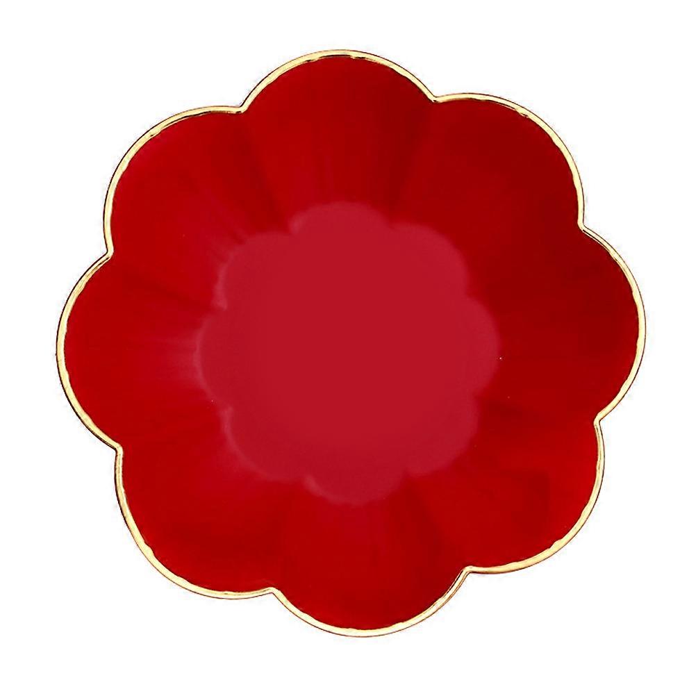 Red Decorative Serving Tray for Storage 3Pcs Wedding Snack Plate