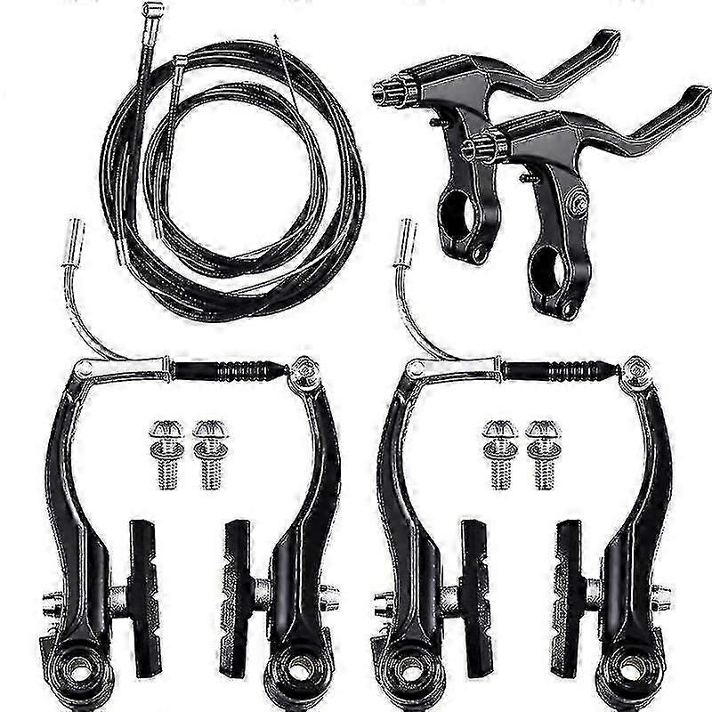 Complete brake set for hybrid bikes including inner and outer cables black