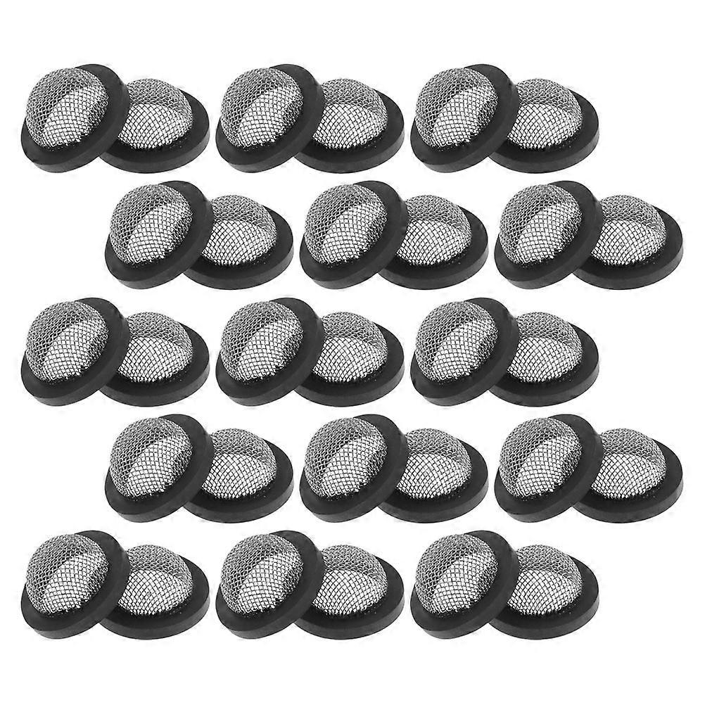 30Pcs Stainless Steel Hose Filter Washers for Leak Prevention with Rubber Gaskets O-Ring Seals Ideal for Garden and Shower Head Connections Black
