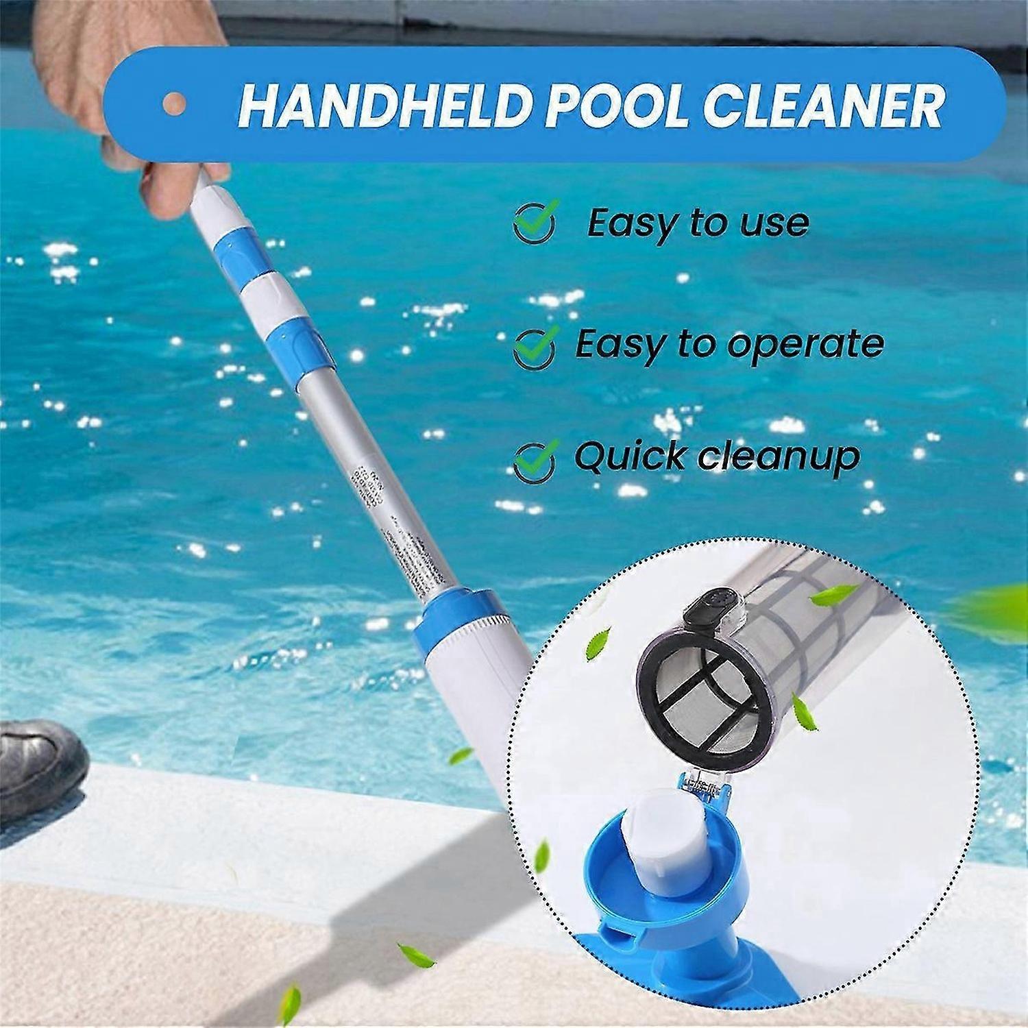 Cordless Rechargeable Pool Vacuum, Handheld Pool Cleaner for Spas, Small Pools to Clean Sand and De